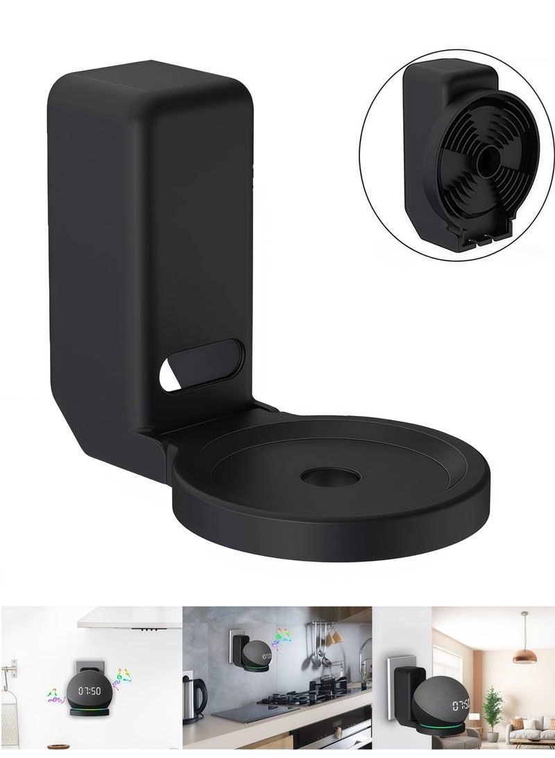حامل تثبيت على الحائط لأجهزة Echo Dot من الجيل الخامس والرابع - حامل مكبر صوت ذكي موفر للمساحة مع ملاءمة آمنة وإدارة الكابلات - متوافق مع أجهزة Alexa (أسود) - Image 1